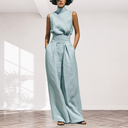 Maria™ | Complete set with tank top and wide cotton and linen pants