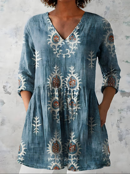 Everly | Long Blouse with V-Neck