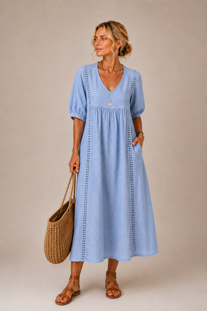 Madelon™ Lace Linen Dress