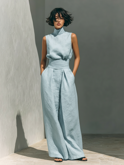 Maria™ | Complete set with tank top and wide cotton and linen pants