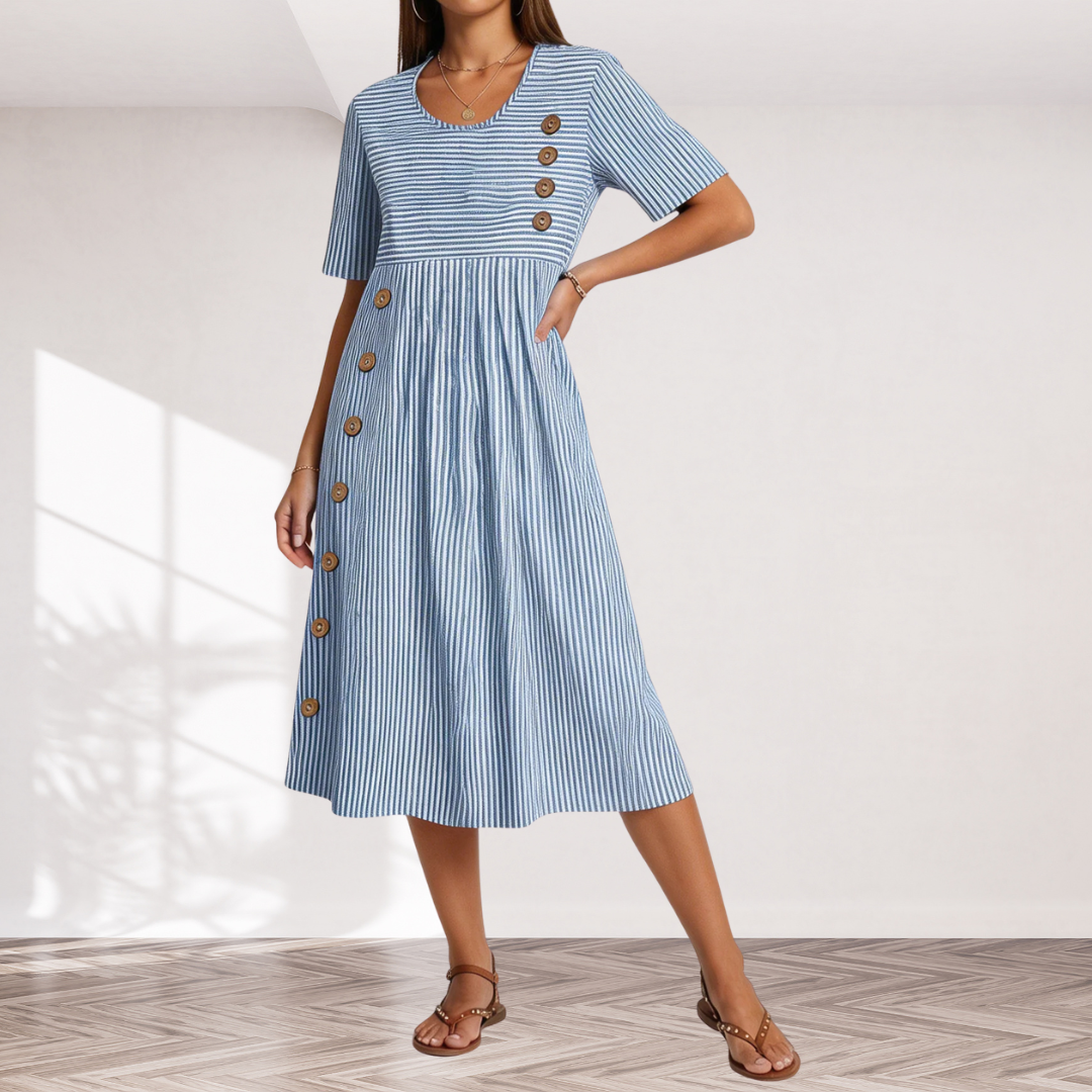 Wanda Striped Midi Dress