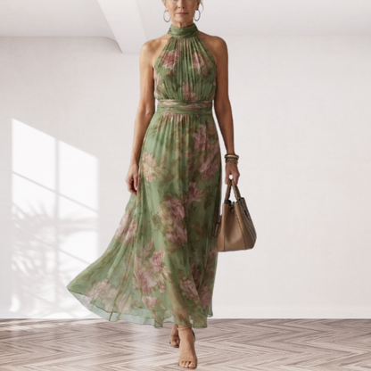 Mirelle | Gathered Halter Midi Dress