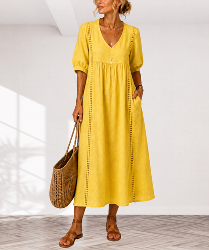 Madelon™ Lace Linen Dress
