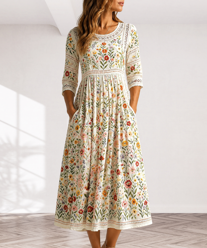 Wildflower Meadow Charm Midi Dress