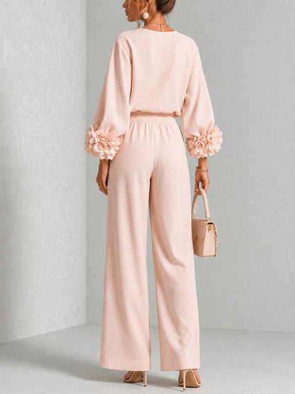 Pink | FLORAL CUFF TWO-PIECE SET